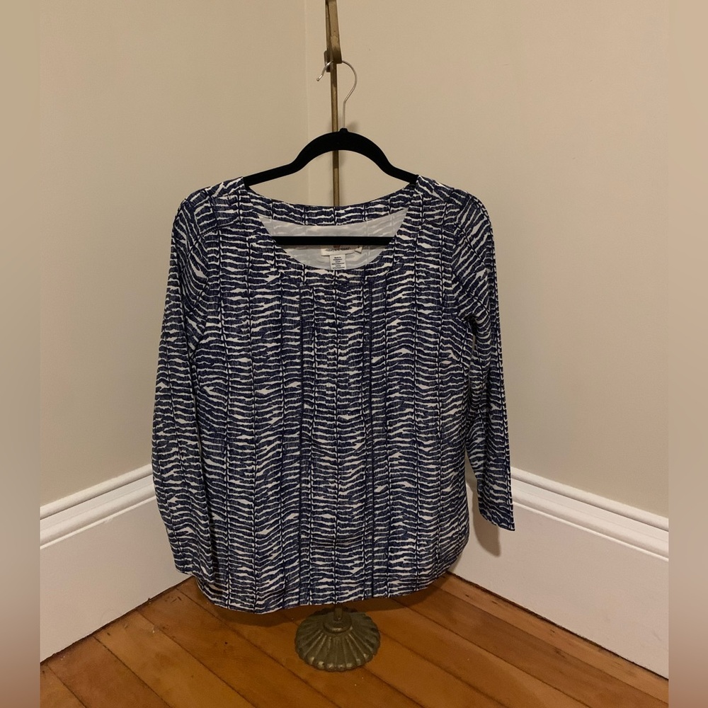 Vineyard Vines women top navy blue and white size 0 XS Preppy